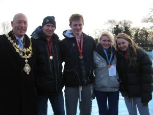 Wandsworth Mayor and Brookmans Park Swimmers at the Cold Water Swimming Championships