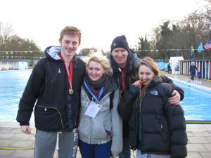 Cold Water Swimming Championships Brookmans Park Swimming Club winning relay team